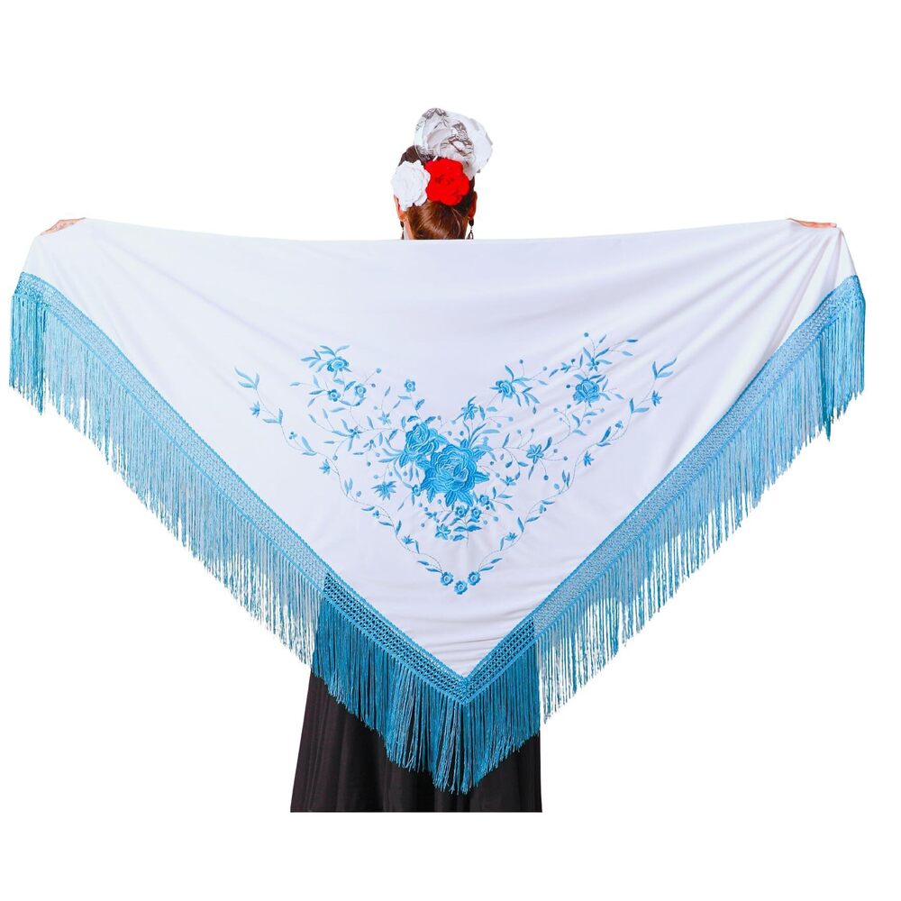 7936 Mantón Flamenco Grande. Medida 75x35cm Sin Contar Los Flecos